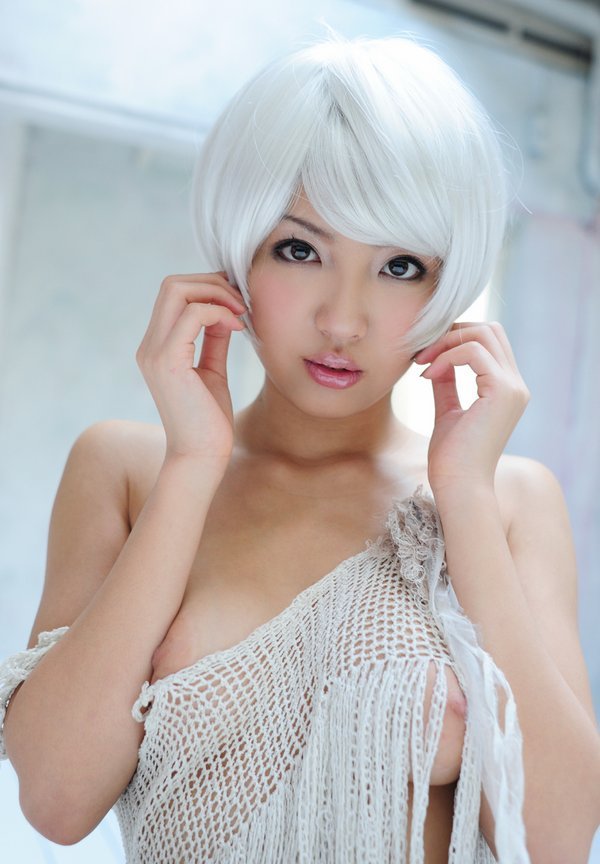 Asian short haired doll with perfect boobs